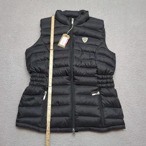 Tattini Daunen Feder Weste Damen 12 Medium schwarz Körperwärmer geformte Taille M - Bild 1 von 11