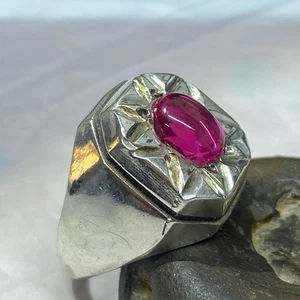 nice Natural Ruby Stone 925 Sterling Silver Ring - 7.7g 10 US Unique Jewelry - Picture 1 of 11