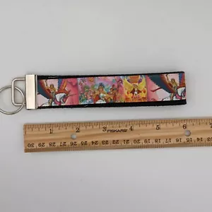 Llavero de pulsera She-Ra and He-Man cinta de algodón de grano grueso 6 pulgadas - Imagen 1 de 2