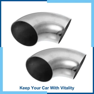 Universal 2PCS 3 Inch/3" 90 Degree Bend Tube Exhaust Elbow Pipe Stainless Steel - Picture 1 of 7