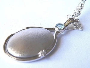 925 Sterling Silver 4 mm Blue Topaz Locket H2O Just Add Water Mermaids Pendant - Picture 1 of 10