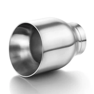 Truck Exhaust Tip 2.5" Inlet 4" Outlet 5" Long Stainless Steel Weld On Polished - Foto 1 di 4