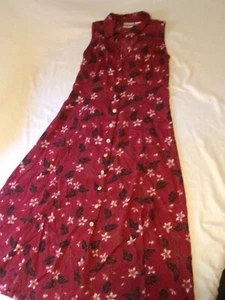 Fashion Bug Summer Dress~12~Sleeveless~Button Front~Midi~Sundress~Red~EXC! - Picture 1 of 14