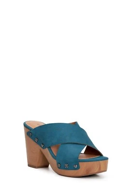 Lucky Brand TAKARA CLOG MULE IN BRIGHT BLUE 全新无标签 7 码 — 第 1/4 张图片