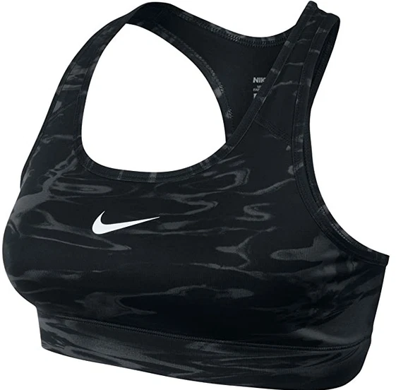 NEW! NIKE PRO [M] Women DRI-FIT Medium Support Sports Bra-Black/Grey 610753-010 - Image 1 of 1