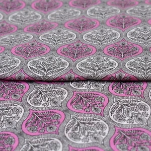 Dressmaking Indian Cotton Floral Printed Fabric Handmade Block Print 10 Yards - Picture 1 of 5
