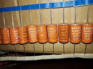 60PCS NEW EPCOS SIKOREL B41684 470uf 35v 125C AX EXTREME HI-END AUDIO CAPS! - Picture 1 of 2
