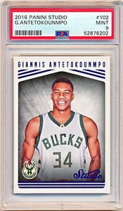 2016-17 Studio Giannis Antetokounmpo Portrait SP #102 PSA 9 - POP 9 - Picture 1 of 2
