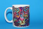 Dean Russo psychedelisch bunte Kunst Kätzchen Katze Kaffeetasse Becher