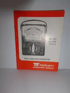 Triplett Model 630-NS Type 3 Volt-OHM-Milliammeter Instruction Manual - Picture 1 of 2
