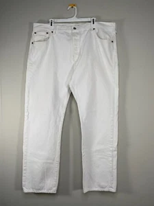 Levi's 501 Denim Jeans Men's 42 x 32 Mid Rise White Casual HEAVILY STAINED - Picture 1 of 22