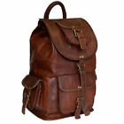 18" New Large Genuine Leather Backpack Rucksack Travel Bag For Men's And Women's
