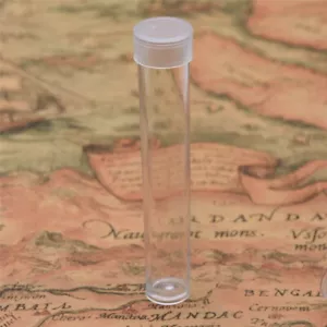 100 piezas Botella de contenedores de cuentas de plástico transparente con cubierta para almacenamiento de cuentas 75x12 mm - Imagen 1 de 11