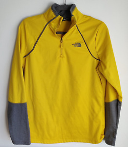 Womens North Face 3/4 Zip Yellow / Gray Pullover Large