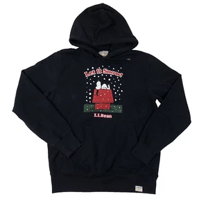 LL Bean X Peanuts Snoopy Invierno Nieve Negro Sudadera con Capucha Talla Pequeña - Imagen 1 de 10