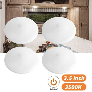4PCS 12V 3.5" RV LED Ceiling Dome Light Under Cabinet with Switch 3500K 250lm - Picture 1 of 10