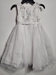 BELLE BY MARMELLATA Girl's 6X White Sequin & Tulle Formal Dress NWT - Picture 1 of 20