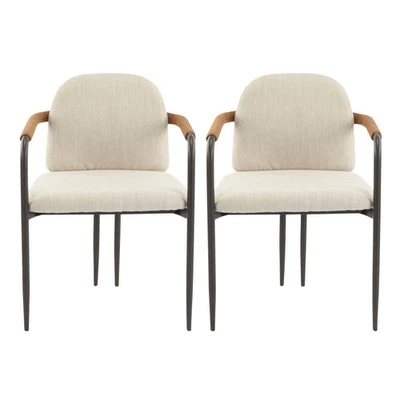 Modern Dining Chair Set With Durable Iron Frame And Comfortable Fabric Upholster - Image 1 of 4