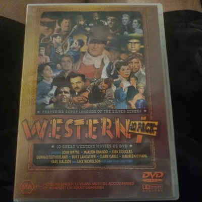 Western 10 Pack DVD 4 Disc Box Set John Wayne Kirk Douglas  - image 1 of 2