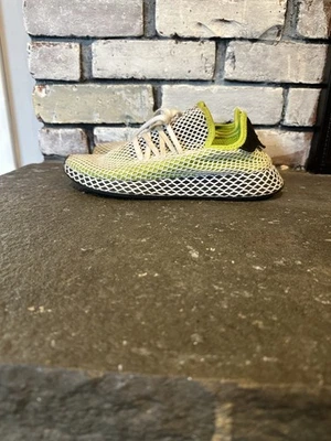 Adidas Mens Deerupt Runner Size 7.5 Running Shoes Sneaker Mesh Solar Slime - Image 1 of 4