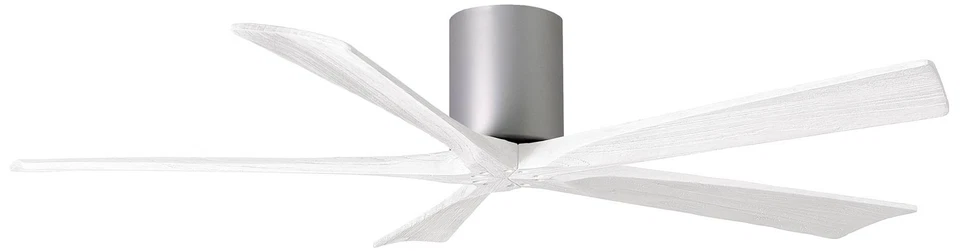60" Matthews Irene-5H Nickel and White Hugger Ceiling Fan with Remote - Image 1 of 1