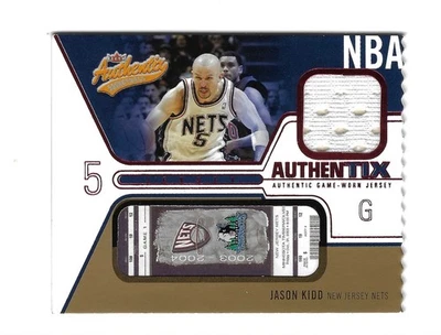 CAMISETA/BOLETO JASON KIDD 2003-04 FLEER AUTHENTICIX #JA-JK $30.00 NETS Foto 1 de 2