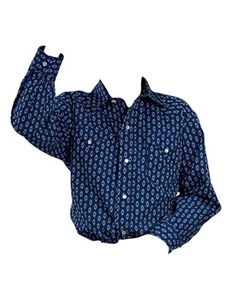 Roper Western Shirt Boys L/S Diamond Brush Blue 03-030-0064-0476 BU - Picture 1 of 2
