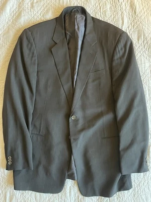 Jaqueta GIORGIO ARMANI Feita na Itália Vintage Listra Frisada Lã e Seda 46 R - Imagem 1 de 4