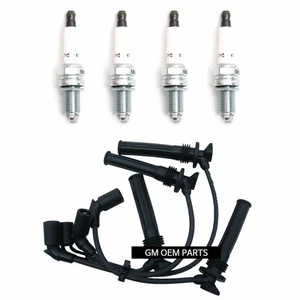 ignition Spark Plugs 4ea + Wire Kit For GM Chevrolet Spark 2010-2012 OEM Parts - Picture 1 of 1