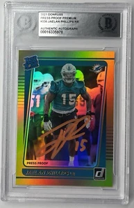 2021 Donruss JAELAN PHILLIPS Press Proof Premium Gold Holo Auto RC BGS  - Picture 1 of 5