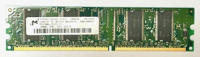 MT4VDDT1664AG-335C3 Micron 128MB PC2700 DDR-333MHz non-ECC Unbuff CL2.5 184-Pin - Image 1 of 1