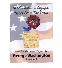 2018 Historic Autographs George Washington 2/9 signed cut document relic card