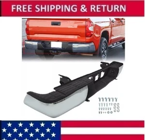New Chrome Steel Rear Step Bumper Complete Assembly For Toyota Tundra 2014-2021 - Picture 1 of 12