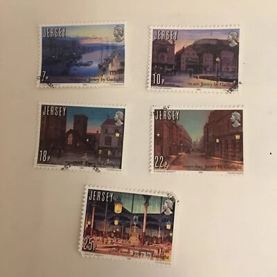 Jersey Stamps 1981 Used 150th Anniversary Gas Lighting Set 5 SG 279-83  - Image 1 of 4