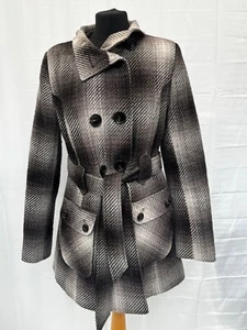 Dorothy Perkins Brown Wool Blend Belted Coat Size 14 - Picture 1 of 11