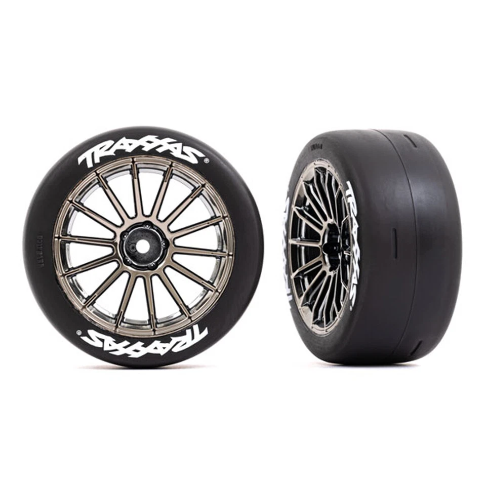 Neumáticos lisos Traxxas 9375R 2,0" con ruedas negras/cromadas (2) Toyota GR Supra GT4 Foto 1 de 1