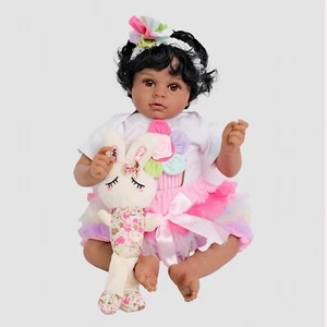 50cm Black Reborn Baby Dolls African American Realistic Baby Doll Newborn Gift - Picture 1 of 5