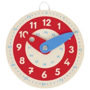 goki Lernuhr 10 cm Uhrzeit lernen Kinderuhr Holzuhr Uhr Minuten 24 Stunden - Bild 1 von 1