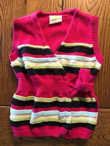 Crazy 8 Fall Favorites Striped Cardigan Sweater Girls Wrap Style Sleeveless 4 - Picture 1 of 2