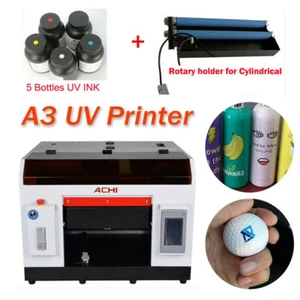 A3 UV Printer 6Color for BottlesCylindrical Signs 3D Rotation Embossed w/Ink - Foto 1 di 10