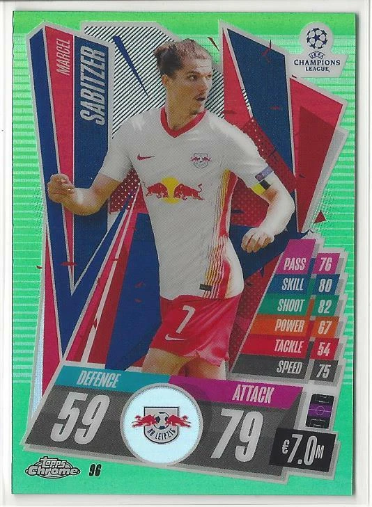 2020-21 Topps Chrome Match Attax Marcel Sabitzer Green Refractor /99 RB Leipzig - Image 1 of 1