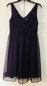 Adrianna Papell Cocktail Evening Dress Sz 6💜Dark Purple Plum Gathered Dress - Picture 1 of 11