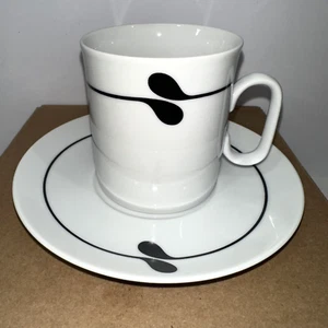 HTF Vintage Sango China Black Magic 6513 Cup & Saucer Set - Made in Japan - Picture 1 of 10