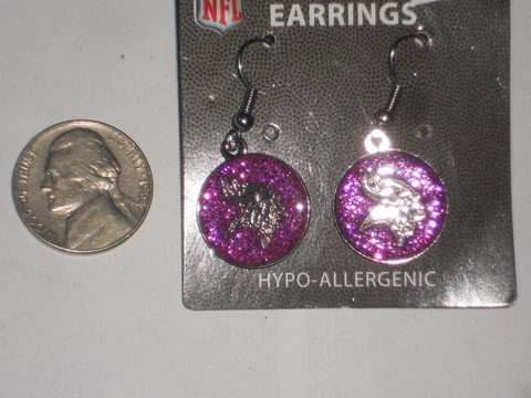 Minnesota Vikings NFL Licensed Round Earrings New Cover