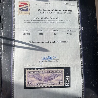 1930 US # C12 Stamp With Certification XF MNH OG - Image 1 of 3