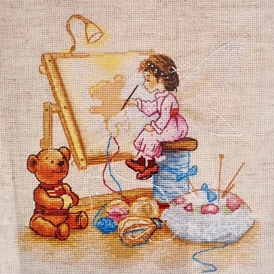 Luca-S The Fairy Counted Cross Stitch Kit  Fairy Doing Cross Stitch B1130 - image 1 of 3