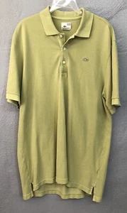 Camisa polo Lacoste vintage lavada para hombre talla 7 verde algodón - Imagen 1 de 10