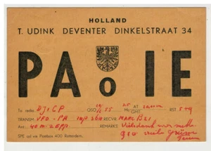 Vtg Ham Radio CB Amateur QSL QSO Card PA0IE Deventer Holland - Foto 1 di 1