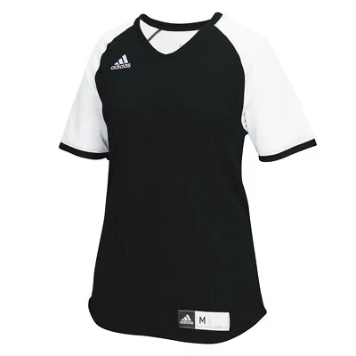 Adidas Diamond Queen 2.0 Womens V-Neck Softball Jersey 7430W Black/White - Image 1 of 4