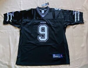 Vintage Reebok NFL Dallas Cowboys Tony Romo #9 Black Jersey Size 52. 